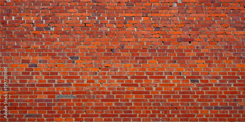 Bilde på lerret A seamless pattern of an old red brick wall texture shows a solid architectural