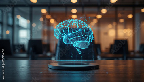 human brain on black background