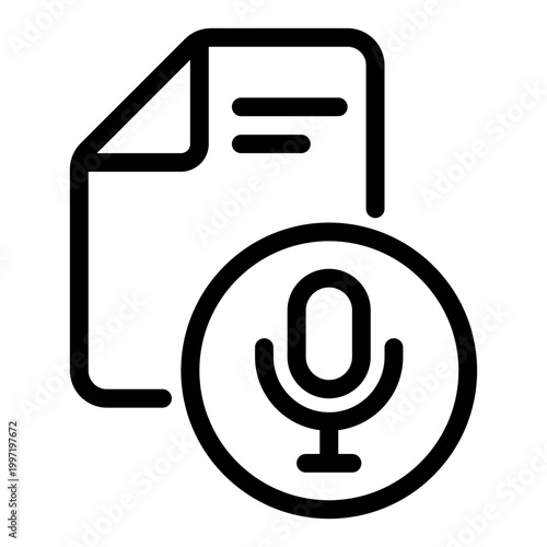 recording audio file line icon. memo recording vector illustration