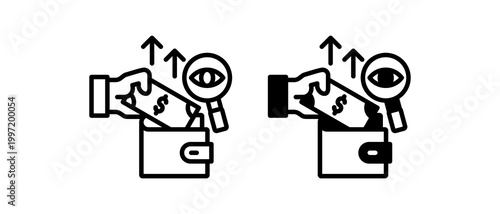 Income Overview Icon Collection line & Mixed Style icon 