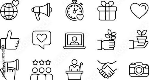 Obraz na plátně icon marketing announcement feedback appreciation gift reward vector