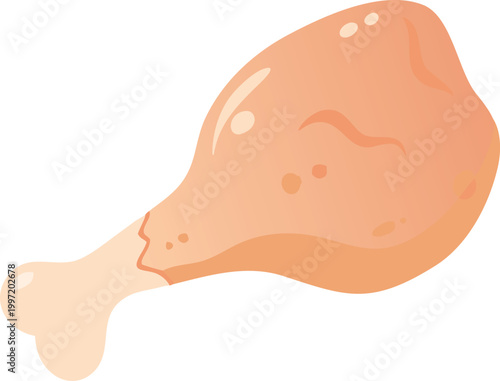 chicken drumstick vector illustration on white background