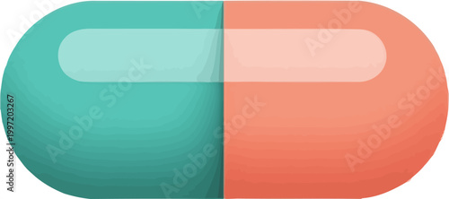 Modern icon medical healthcare and medicine, a clean and vibrant graphic representing a capsule, conveying health and wellness in a contemporary design