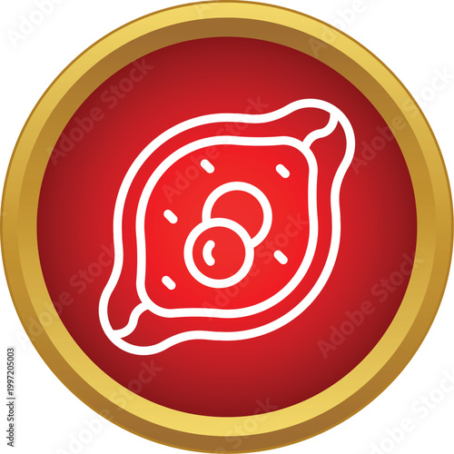 Khachapuri being a classic georgian food in a simple flat design icon