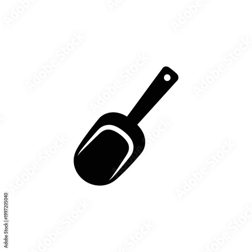 Black scoop tool with a handle for various applications and uses.