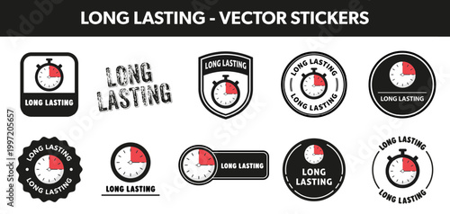 Long Lasting - vector label for packaging and product information.