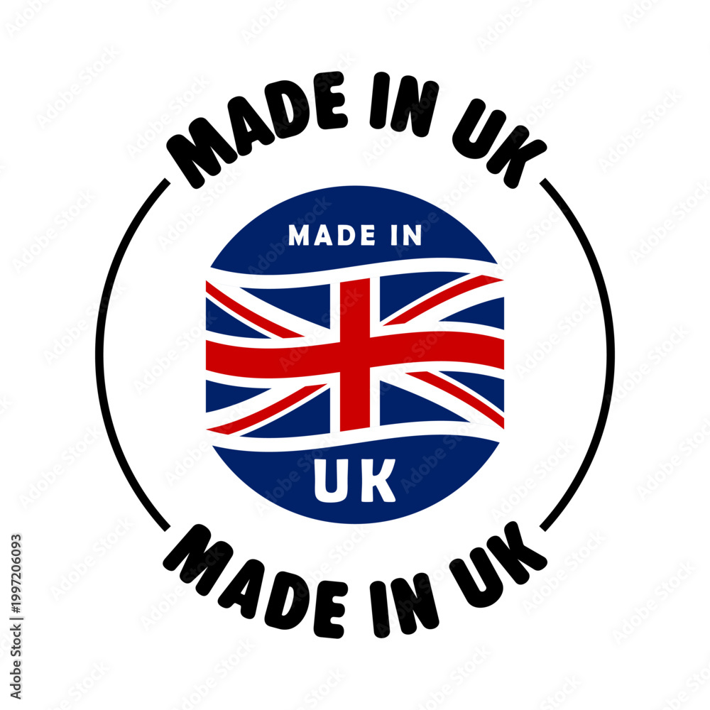 Fototapeta premium Made in UK vector stamp for product origin information.
