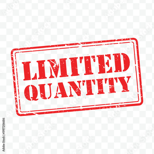 Limited Quantity Red Rubber Stamp Grunge Label Vector Design Element