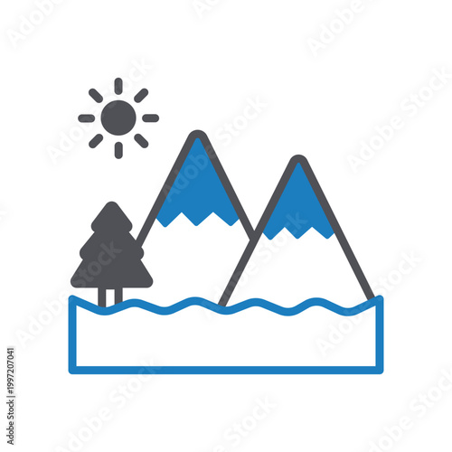 Mountain Landscape Vector icon which can easily modify or edit