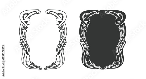 ornate decorative frame with floral patterns high quality