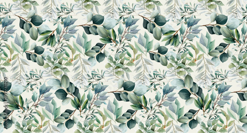 Delicate seamless succulent pattern with soft sage and mint rosettes in an airy watercolor style, calming botanical repeat design for fabric, wallpaper, stationery and home decor. Vector illustration