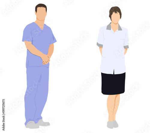 Medical staff vector illustration. Profession physician in uniform.