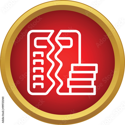 Broken bill and stack of coins depicting financial trouble and debt