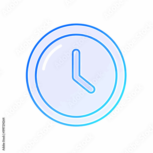 Minimalist clock icon with a clean design representing time management and punctuality