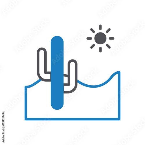 Desert Landscape Vector icon which can easily modify or edit