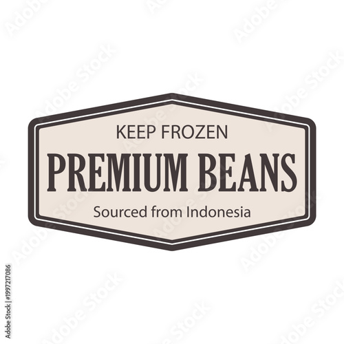keep frozen premium beans label design sourced from Indonesia vector