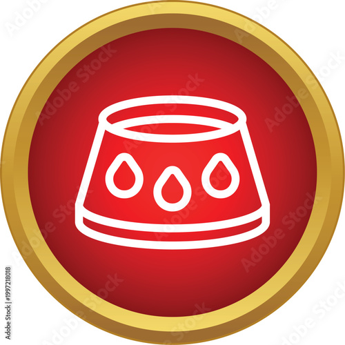 Circus podium symbol appearing on a red and gold background with decorative elements