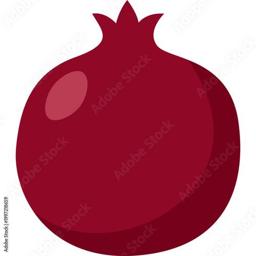 Red Pomegranate Fruit Vector Illustration Icon