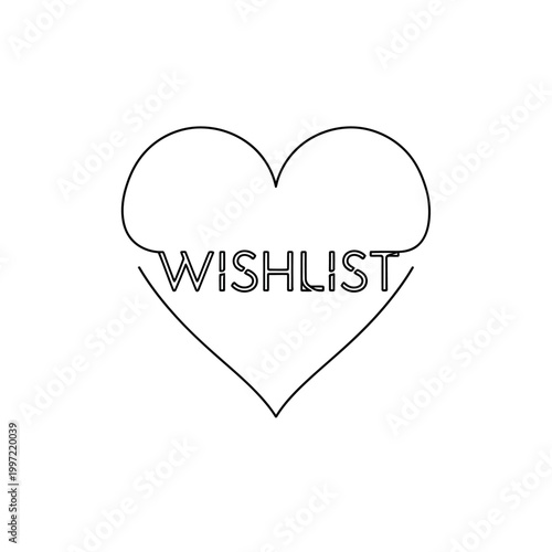 Heart-shaped wishlist graphic design for personal use.