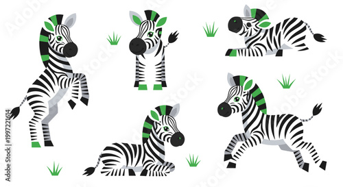 Zebras in playful running motion.