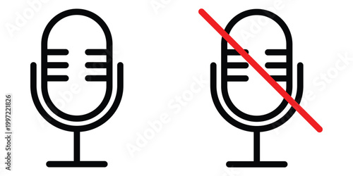 Audio Recording and Muted Microphone Icons