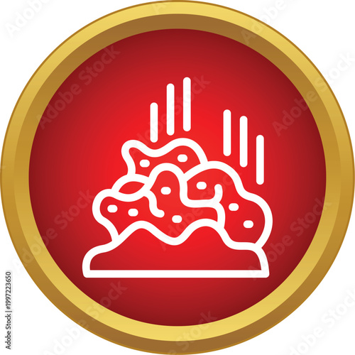 Landslide icon showing rocks falling, representing nature catastrophe and geological hazard