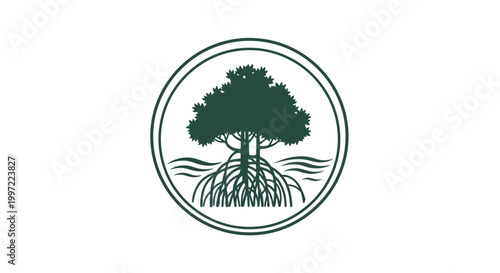 Tree with roots logo design.