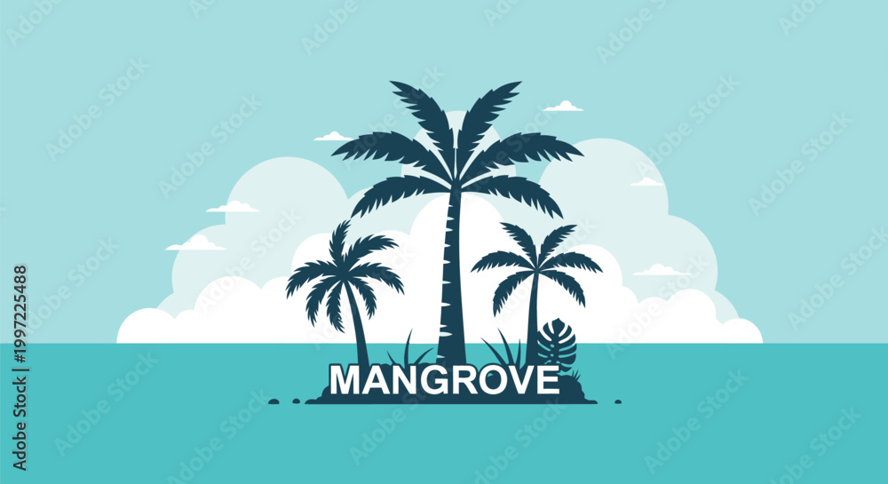 Fototapeta premium Mangrove trees in tropical island ecosystem.