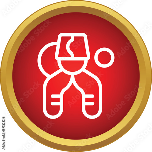 Fez hat representing turkish and arab culture on a red background