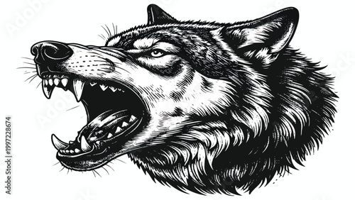 wolf black and white