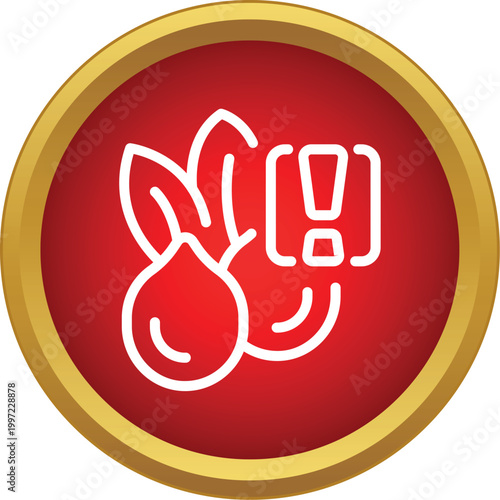 Peanut allergy warning icon indicating potential food sensitivity and allergen danger