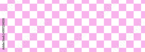 Pink tile checkerboard background, pattern grid. Retro psychedelic checkered wallpaper. Groovy pastel chessboard surface. Distorted geometric grid