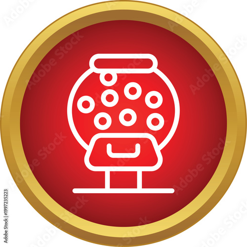 Gumball machine icon illustrating a dispenser of sweet candy balls