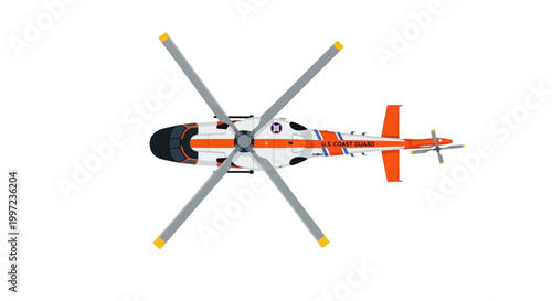 Orange Helicopter Aircraft Rotor Blade.