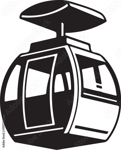 Cable Car, Monorail, Transportation Icon, Vector Graphic