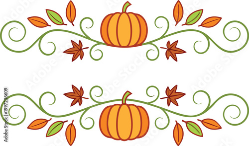 Pumpkin Border Autumn Frame Design. Halloween Pumpkin Border Decorative Frame. Autumn Pumpkin Border Seasonal Layout. Pumpkin Vine Border Nature Frame. Festive Pumpkin Border Corner Design. Pumpkin