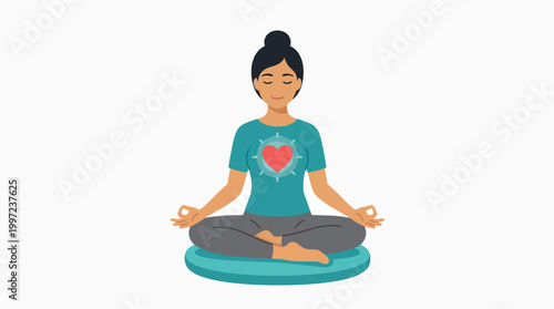 woman meditating in lotus position. World Health Day
