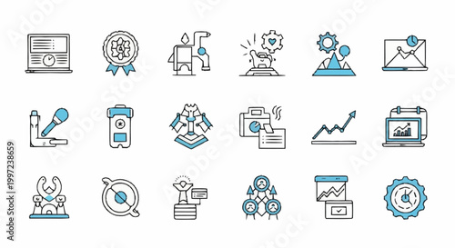 Business icons for productivity and workflow.