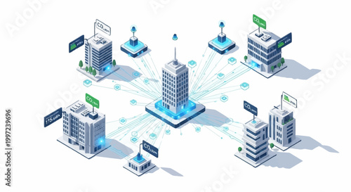 Modern city infrastructure and communication network.