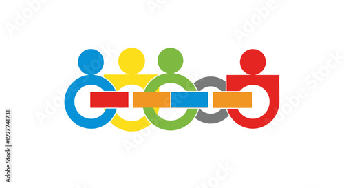 Diverse people holding hands together.