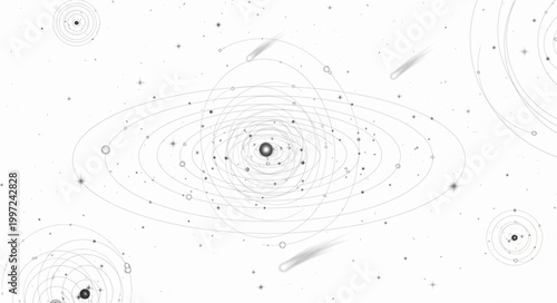 Abstract cosmic galaxy nebula and stars illustration.