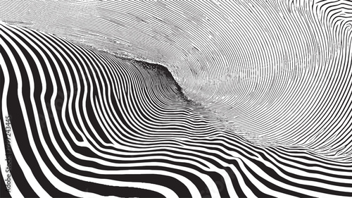 Canvastavla Abstract minimalist sand dunes vector illustration composed of parallel curves