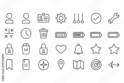 UI User Interface Navigation Icons Profile Settings Collection