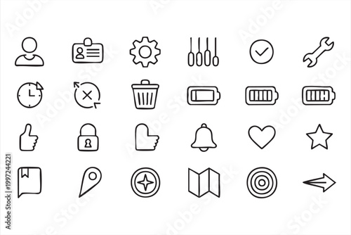 User Interface And Navigation Icons Settings Control Collection