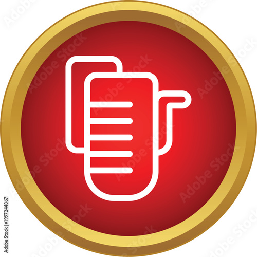 Beaker and graduated cylinder icon representing laboratory liquid measurement