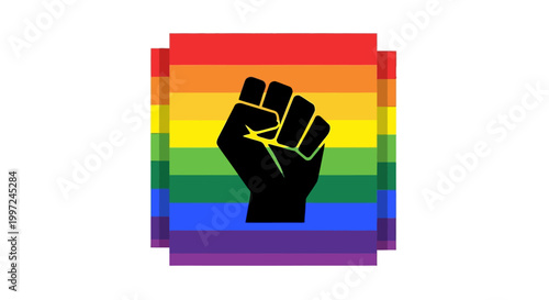 Pride Fist Symbol Rainbow Colorful Graphic.
