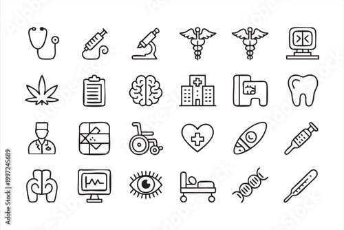 Doctor And Patient Care Icons Medical Healthcare Symbol Set