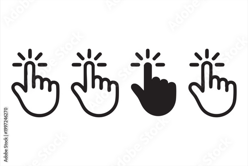 Digital Interface Interaction Icons Cursor Tap Gesture Collection