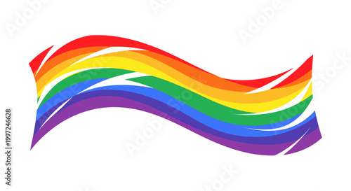 Rainbow colorful wave symbol pride.