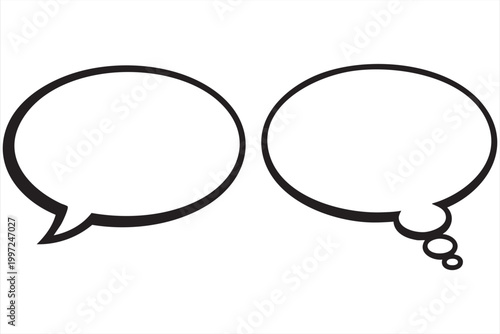 Speech And Thought Bubble Icons Chat Messaging Communication Set